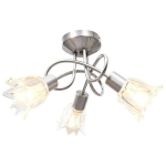 vidaXL laelamp l&auml;bipaistvate klaasist varjudega 3 E14 pirni, tulp