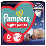 P&uuml;ks-m&auml;hkmed PAMPERS Night Pants, Value Pack, 6 suurus, 19 tk