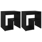 vidaXL &ouml;&ouml;kapid 2 tk, must, 40x30x40 cm, puitlaastplaat