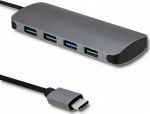 Usb-c 3.1 jaotur 5in1: 4x Usb 3.0 + alalisvoolu pistik