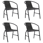 vidaXL aiatoolid 4 tk, plast, rotang ja teras, 110 kg