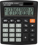 Kalkulaator Citizen SDC-812NR must, 102x124x25mm, lauale /20
