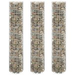 vidaXL ringikujulised gabioon taimelavad 3 tk, tsingitud teras &Oslash;30 x 150 cm
