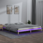 vidaXL LED-voodiraam, 135 x 190 cm, m&auml;nnipuit