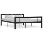 vidaXL voodiraam, must ja valge, metallist, 160 x 200 cm, Juoda