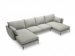 Pehme nurgadiivan Milo Casa Elio 6S, helehall/must