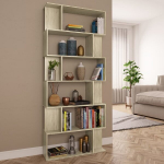 vidaXL raamatukapp, Sonoma tamm, 80 x 24 x 192 cm, puitlaastplaat