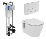 Seinale paigaldatav WC-poti komplekt Ideal Standard WC CONNECT RIM aeglaselt sulguva kaanega