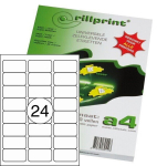 Etiketikleebised RILLPRINT 63,5x33,9 mm, A4, 24 kleebist lehel, 100 lehte