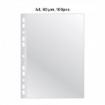 AD Class PUNCHED POCKET Cristal Clear A4 80 micr., pouch 100 pcs,