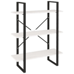 vidaXL raamaturiiul, 3 riiulit, valge, 80x30x105cm, m&auml;nd, Balta