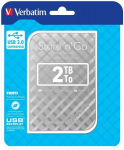 V&auml;line k&otilde;vaketas External HDD Verbatim Store & Go GEN 2, 2.5inch, 2TB, USB 3.0, Silver