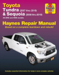 Toyota Tundra 2007 Thru 2019 and Sequoia 2008 Thru 2019 Haynes Repair Manual: All 2wd and 4WD Models