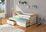 Lastevoodi Adrk Furniture Tiarro koos k&uuml;ljekaitsega 90x200 cm, valge/pruun
