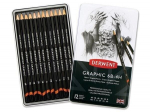 Harilik pliiats Derwent Graphic 12tk keskmine (6B-4H) metallkarbis