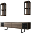 TV-&uuml;ksus, Asir, TV alus 180 x 30 x 48 cm, seinariiul 22 x 21 x 60 cm, pruun