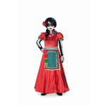 Catrina Rosabella Kost&uuml;&uuml;m naistele - Catrinas Alamaailm - Punane - Halloweeni - T&auml;iskasvanud