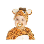 Baby tiger costume with pacifier - White - Polyester - From 3 years old