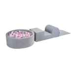 Pehme m&auml;ngukomplekt pallibasseiniga lastele MeowBaby, hall, 3 elementi