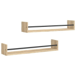 vidaXL lattidega seinariiulid 2 tk, Sonoma tamm, 80 x 16 x 14 cm