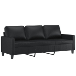 vidaXL kolmekohaline diivan, must, 180 cm, kunstnahk