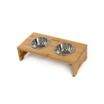 Kahekohaline puidust lemmikloomakauss Lionto, 40x20x10 cm, pruun