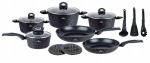 Zilner Black Marble potikomplekt, 15 tk