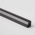 Nurga anodeeritud must alumiiniumprofiil musta klaasiga LED-ribadele, 3m x 15,8 mm x 15,8 mm