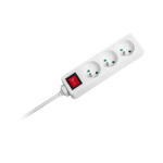 Pikenduskaabel valge 3 pesa, 3 m (3x1,5 mm) koos l&uuml;litiga