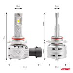 LED esitule pirnid HB4 9006 72W X2 Series Canbus MINI AMiO 02976