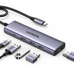 Ugreen CM511 Multifunctional HUB 5in1 USB-C/HDMI 1.4/USB-A/USB-C gray