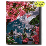 Maalimine numbrite j&auml;rgi Sakura linnas Oh Art! 40x50 cm