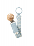 BIBS Pacifier Clip - Baby Blue / Ivory