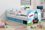 Lastevoodi Tommy Train madratsi ja sahtlitega 160x80cm sinine