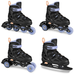 Laste rulluisud Spokey Quattro 4in1, 30-33, must