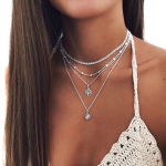 CHOKER KAELAKEE PIDULIK PIKK BOHO H&Otilde;BEDANE 29 29, CHOKER KAROLIAI &Scaron;VENTINIS ILGAS BOHO SIDABRAS 29