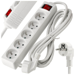 Pikendusriba koos l&uuml;litiga 3m, 5 x 230V pistikupesa, valge
