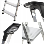 Alumiiniumist majapidamisredel 3 astmega 125kg kokkupandav riiul + konks