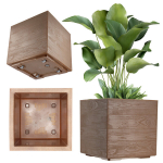 Lillepott Lillepott ratastel Eco 40x40cm Tumepruun