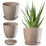 Lillepott alusega Plastik kate Lillepott 23cm Beež For Kadax Flowers