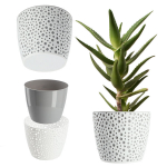 &Uuml;mmargune siset&uuml;kiga lillepott lilledele, hall, 19 cm