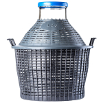 Veinipudeli pudel korvis koos korgiga 5 l