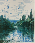 Maalimine numbrite j&auml;rgi Winder Arts Maastik mets ja j&otilde;gi, 40x50 cm