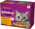 Whiskas m&auml;rgtoit kassidele kodulinnu-, pardi-, kalkuni ja kanalihaga, 12x85 g