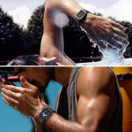 Protect Strap Band Case k&auml;epael Apple Watchi 7 / 6 / 5 / 4 / 3 / 2 / SE (45 / 44 / 42 mm) &uuml;mbrisega armor kella kaas must / sinine