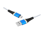 PS USB - microUSB kaabel 2m punutud sinine
