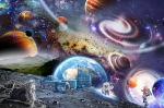 Kaasaegne seinamaaling lastetoa tapeet Cosmos 240x360