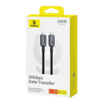 Baseus Crystal Shine CB000089 USB-C / USB-C USB3.2 kaabel 100W 20Gb 1,5m - must