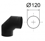 Korstna v&auml;ljalaskeava 90&deg;. D-120 mm, Revisjoniga, Paksus 2 mm