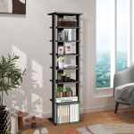 Costway puidust jalatsiriiul 8 astmega jalatsihoidja vertikaalne 27,5x26,5x110 cm must
